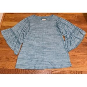 NWT Cupio Bell Sleeve Light blue blouse